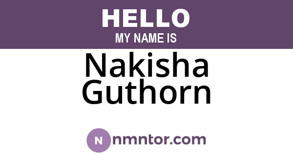 Nakisha Guthorn