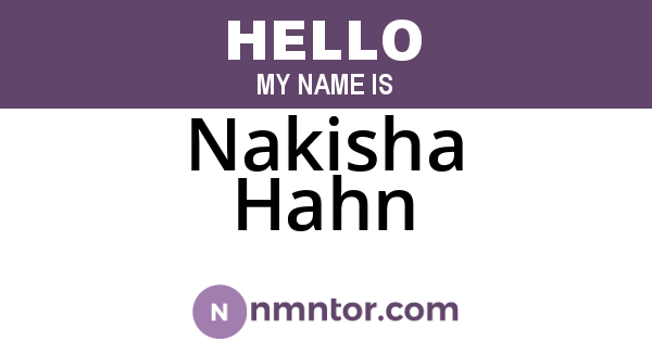 Nakisha Hahn