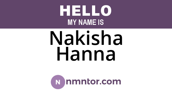 Nakisha Hanna