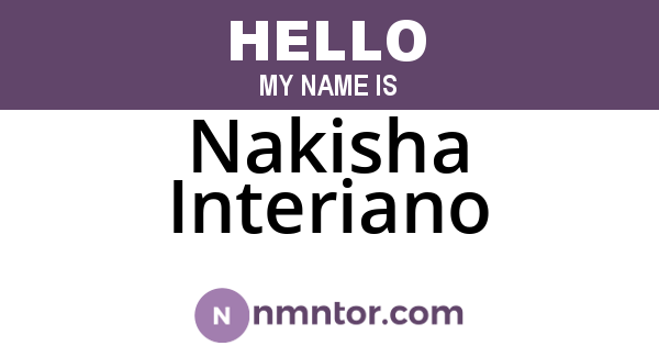 Nakisha Interiano