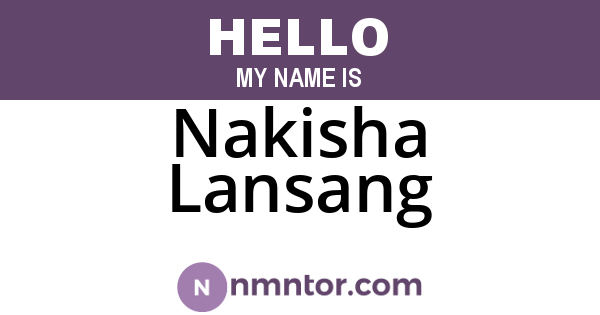 Nakisha Lansang