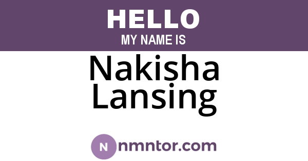 Nakisha Lansing