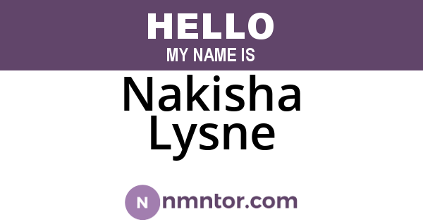 Nakisha Lysne