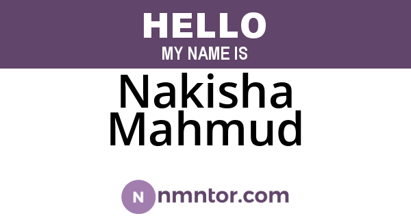 Nakisha Mahmud