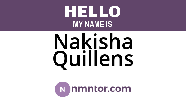 Nakisha Quillens