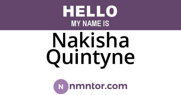 Nakisha Quintyne