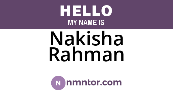 Nakisha Rahman