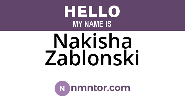 Nakisha Zablonski