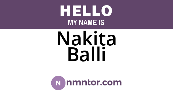 Nakita Balli
