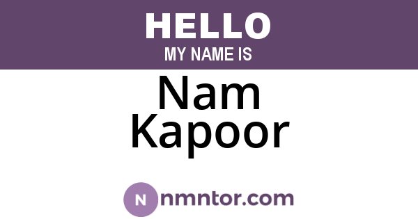 Nam Kapoor