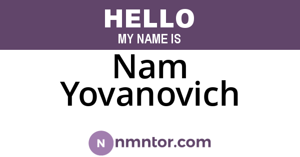 Nam Yovanovich