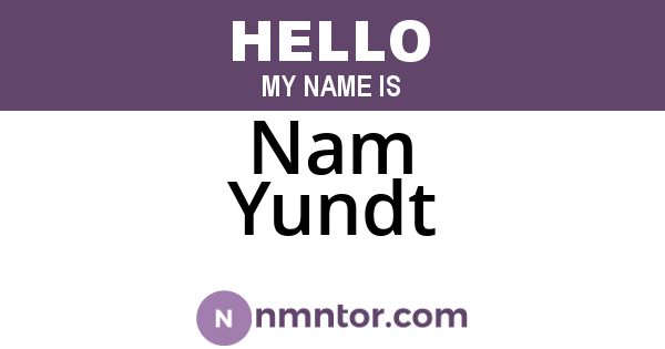 Nam Yundt