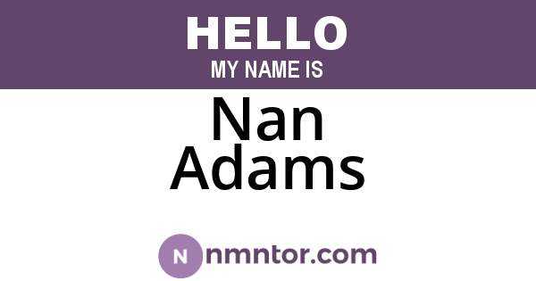 Nan Adams