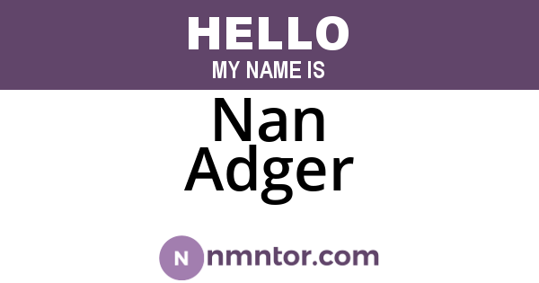 Nan Adger