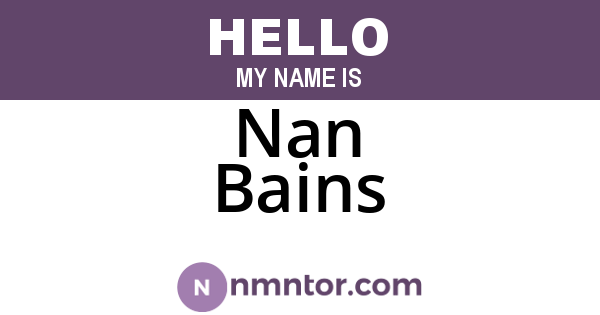 Nan Bains