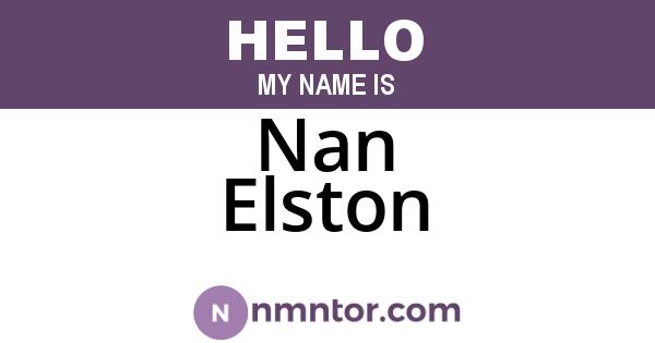 Nan Elston