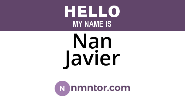 Nan Javier