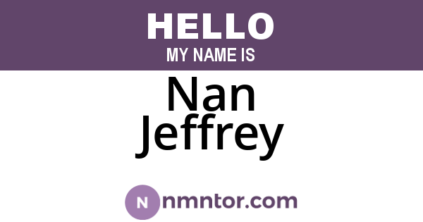 Nan Jeffrey