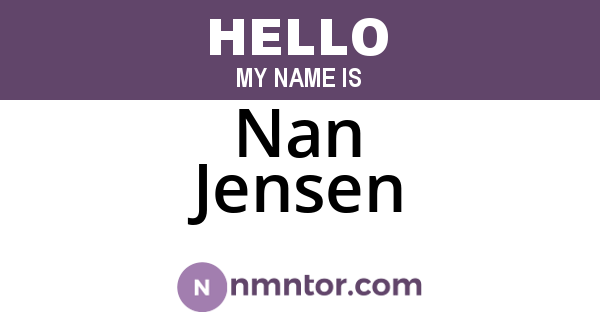 Nan Jensen