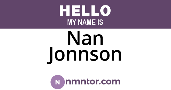 Nan Jonnson