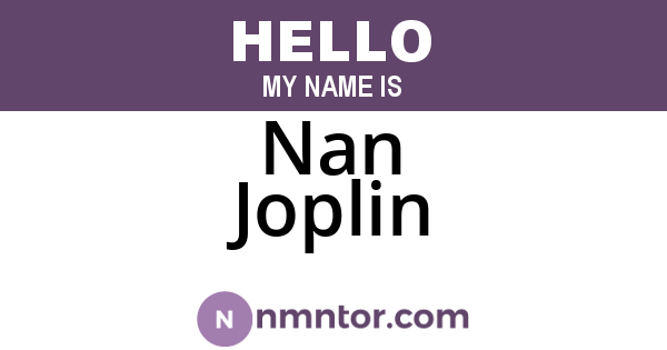 Nan Joplin