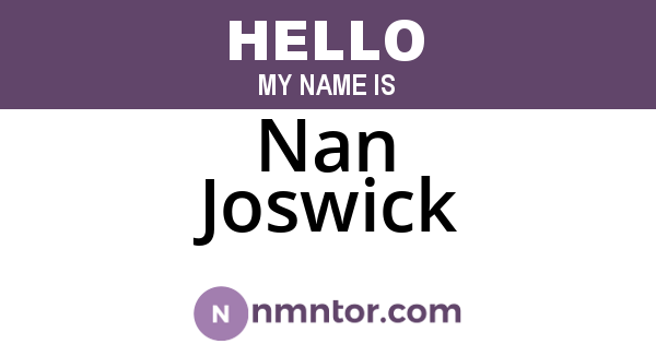 Nan Joswick