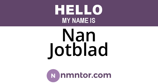 Nan Jotblad