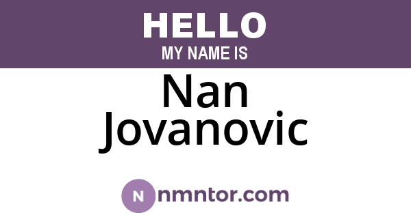 Nan Jovanovic