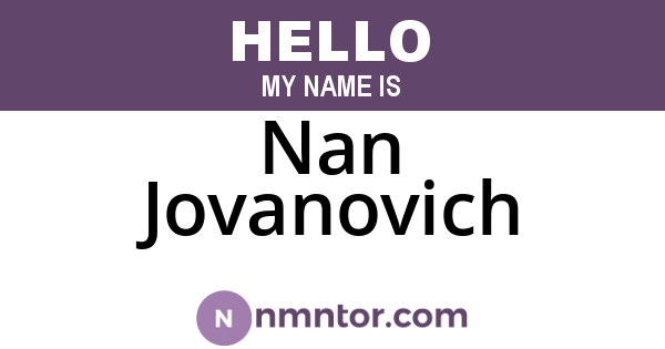 Nan Jovanovich