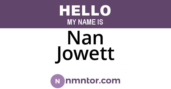 Nan Jowett