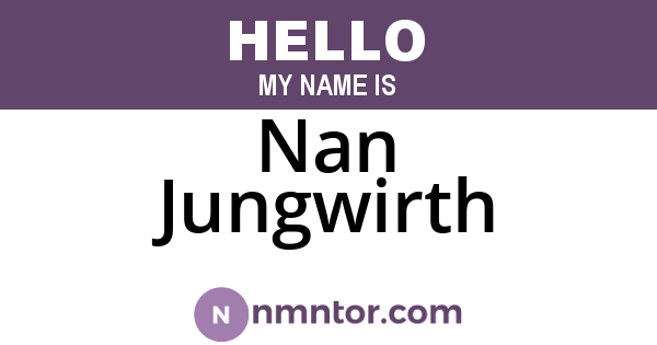 Nan Jungwirth