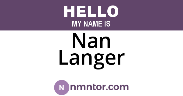 Nan Langer