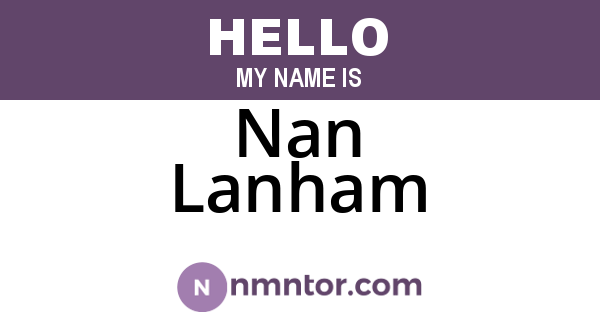 Nan Lanham