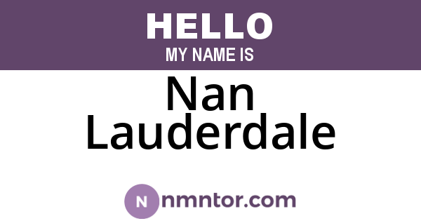 Nan Lauderdale