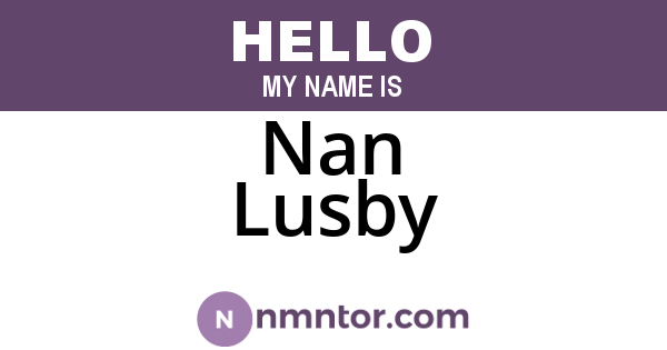 Nan Lusby