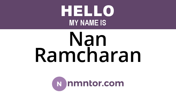 Nan Ramcharan
