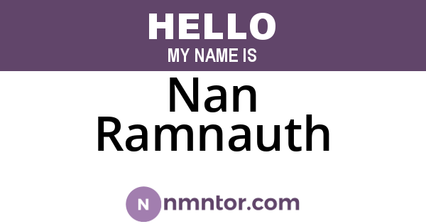 Nan Ramnauth