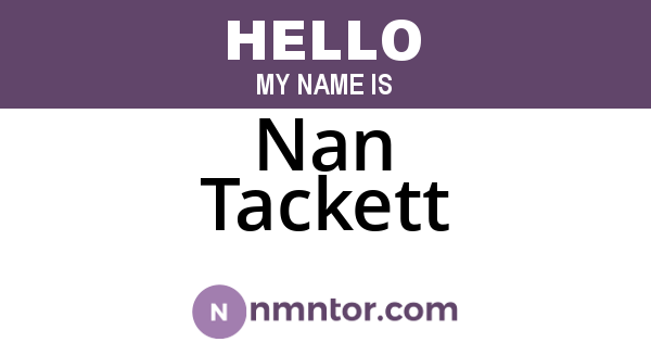 Nan Tackett