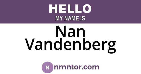 Nan Vandenberg