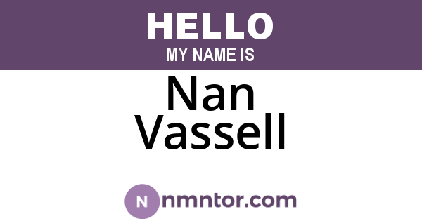 Nan Vassell