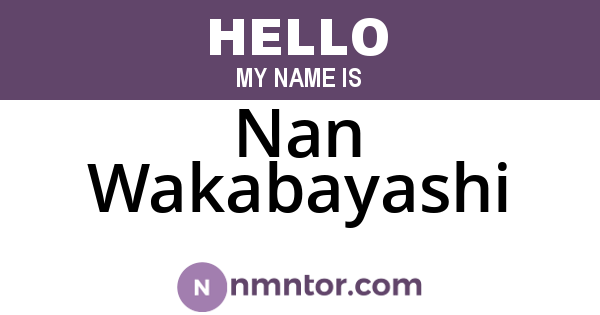 Nan Wakabayashi
