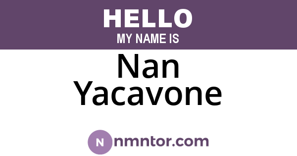 Nan Yacavone