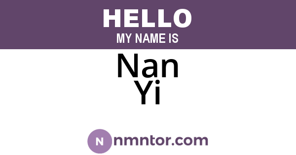 Nan Yi