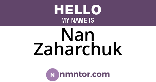 Nan Zaharchuk