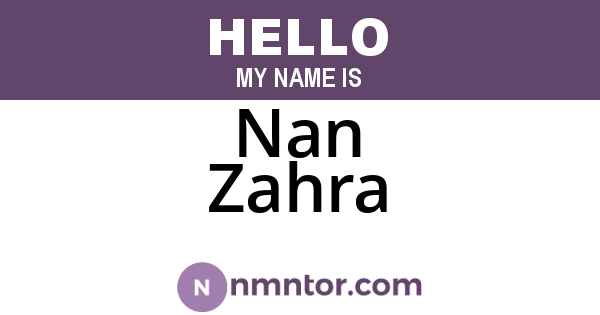 Nan Zahra