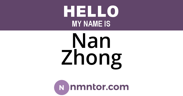 Nan Zhong