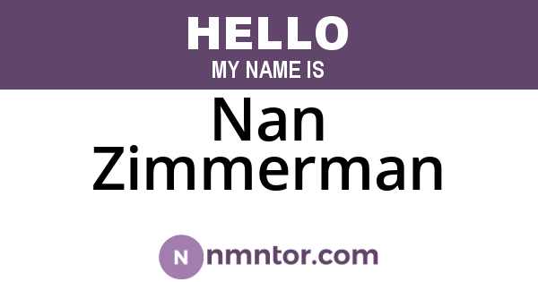 Nan Zimmerman