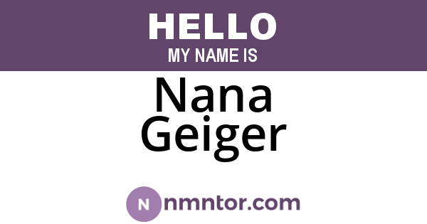 Nana Geiger