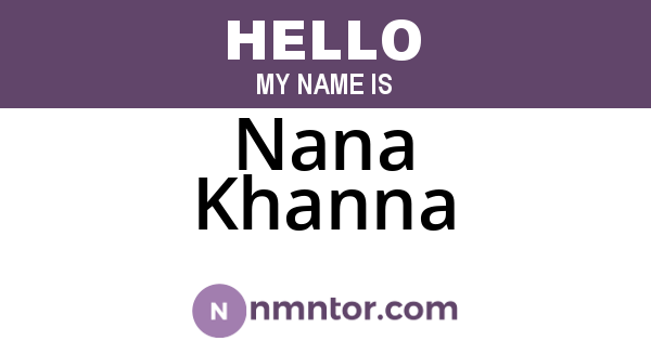 Nana Khanna