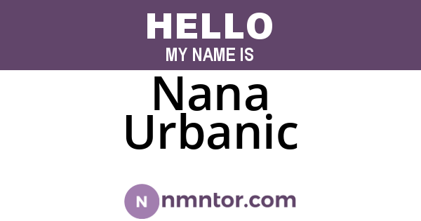 Nana Urbanic